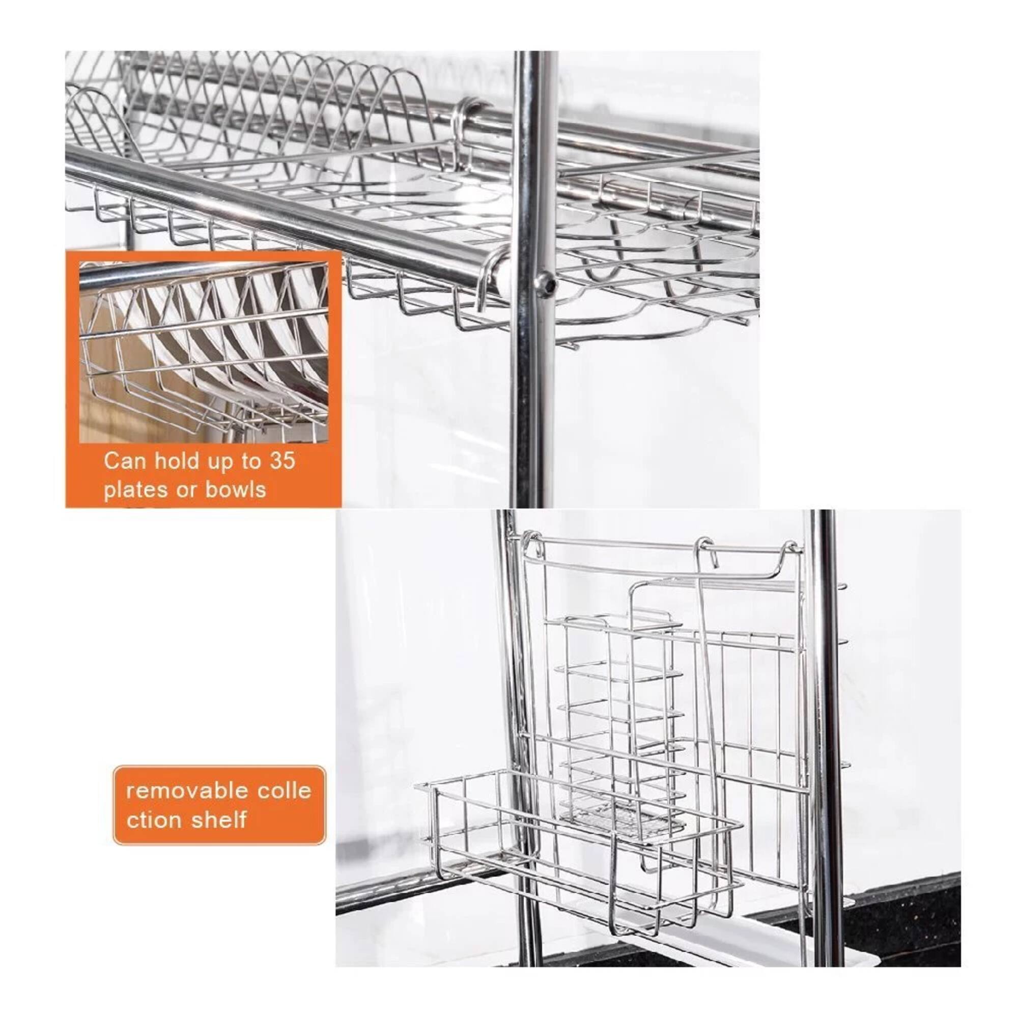 NEX™ Stainless Steel Single Layer Adjustable Dish Rack